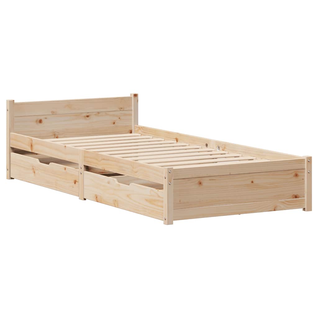 Bedframe zonder matras massief grenenhout 90x200 cm – afbeelding 3