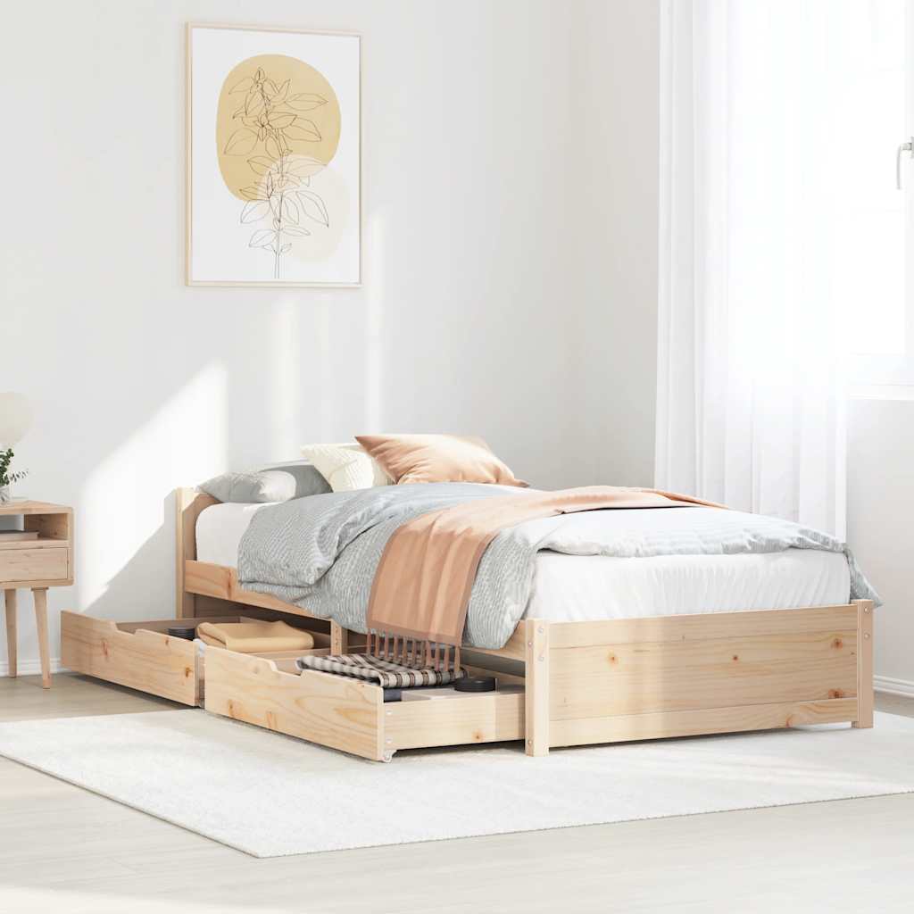 Bedframe zonder matras massief grenenhout 100x200 cm – afbeelding 1