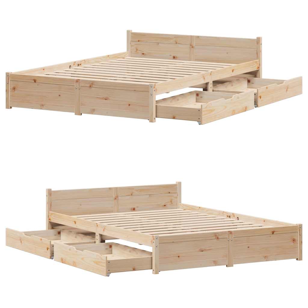 Bedframe zonder matras massief grenenhout 120x200 cm – afbeelding 9