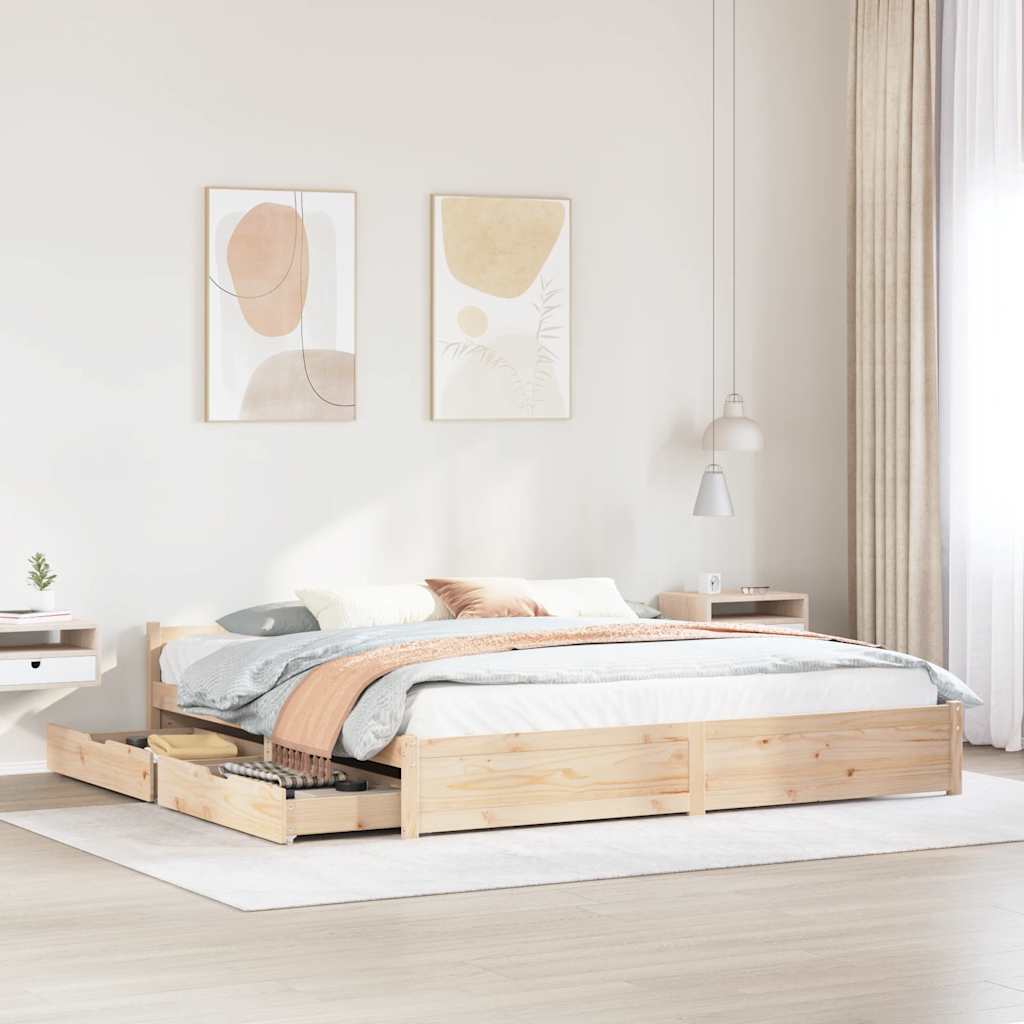 Bedframe zonder matras massief grenenhout 160x200 cm – afbeelding 1