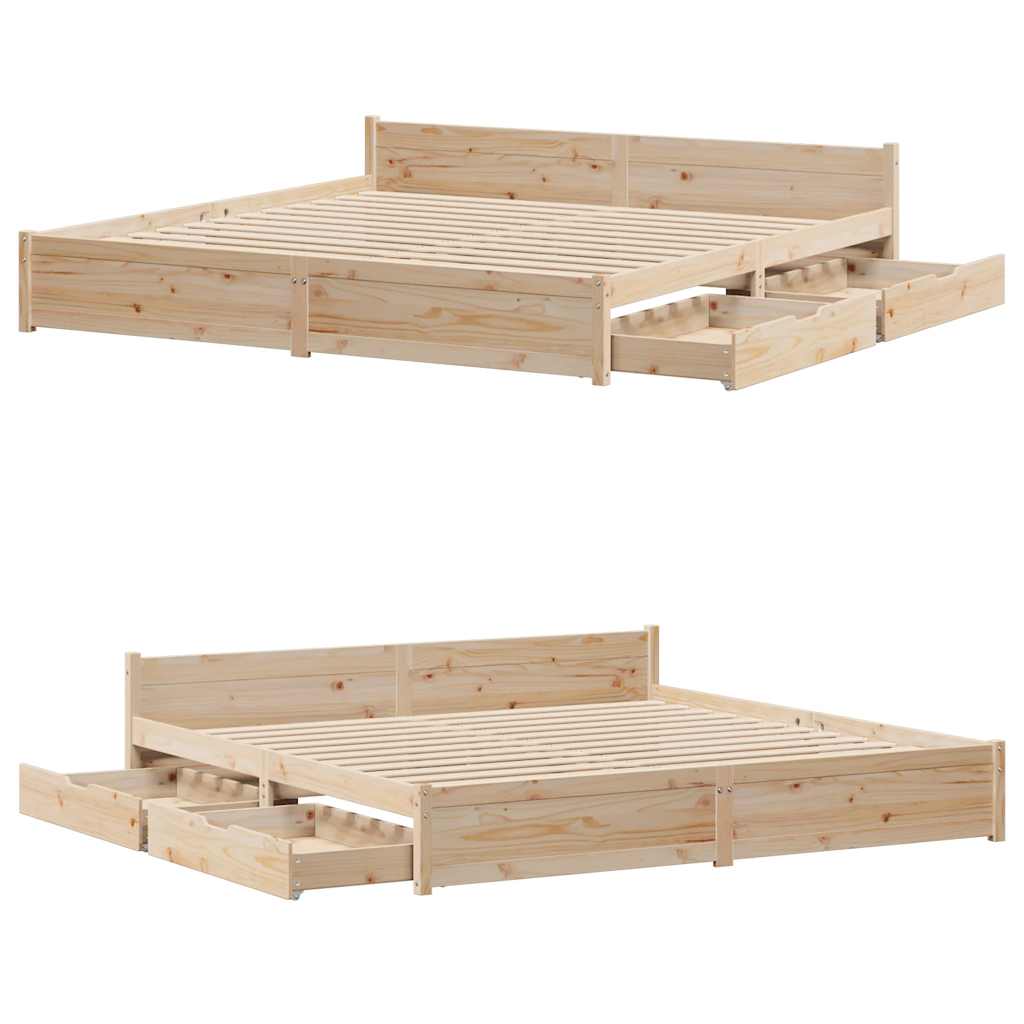 Bedframe zonder matras massief grenenhout 160x200 cm – afbeelding 9