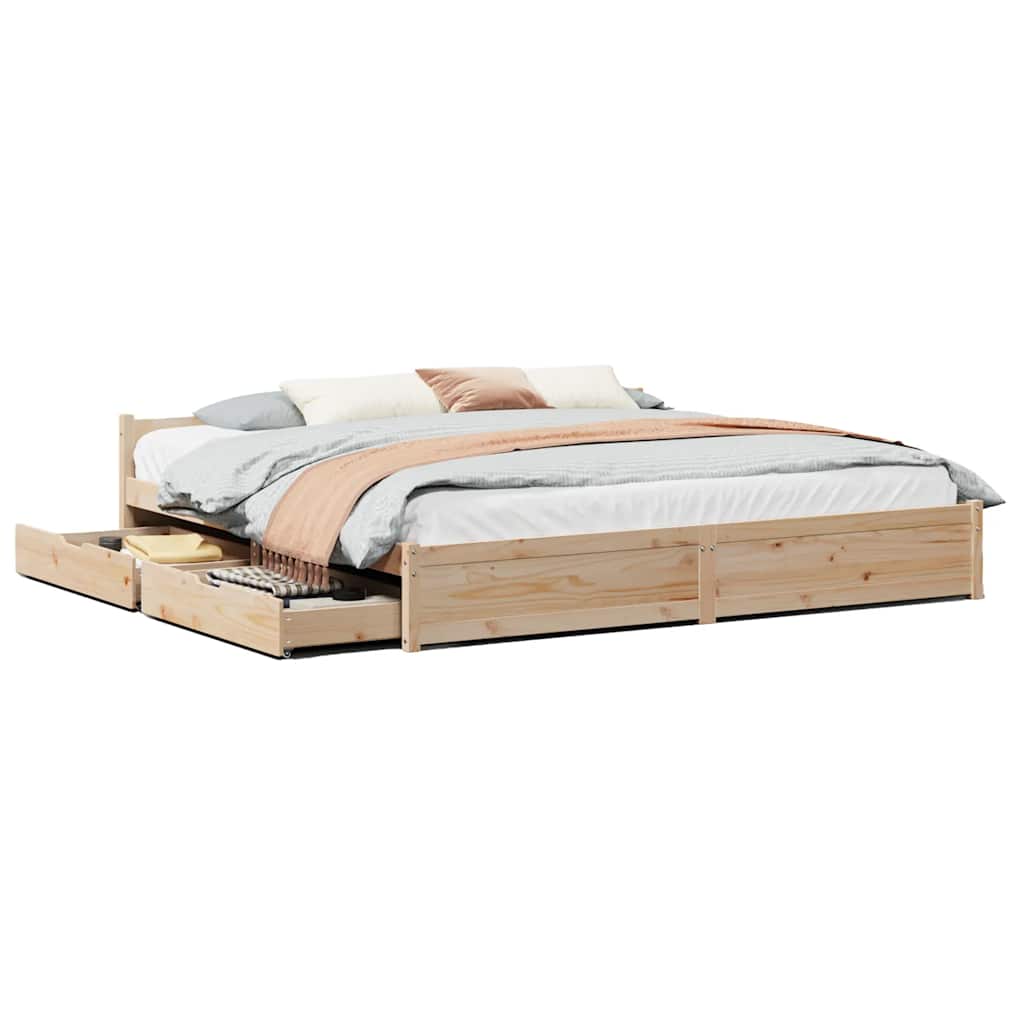 Bedframe zonder matras massief grenenhout 180x200 cm – afbeelding 2