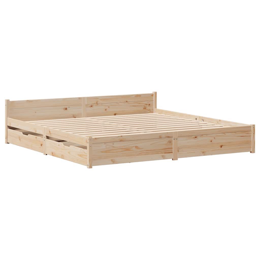Bedframe zonder matras massief grenenhout 180x200 cm – afbeelding 3