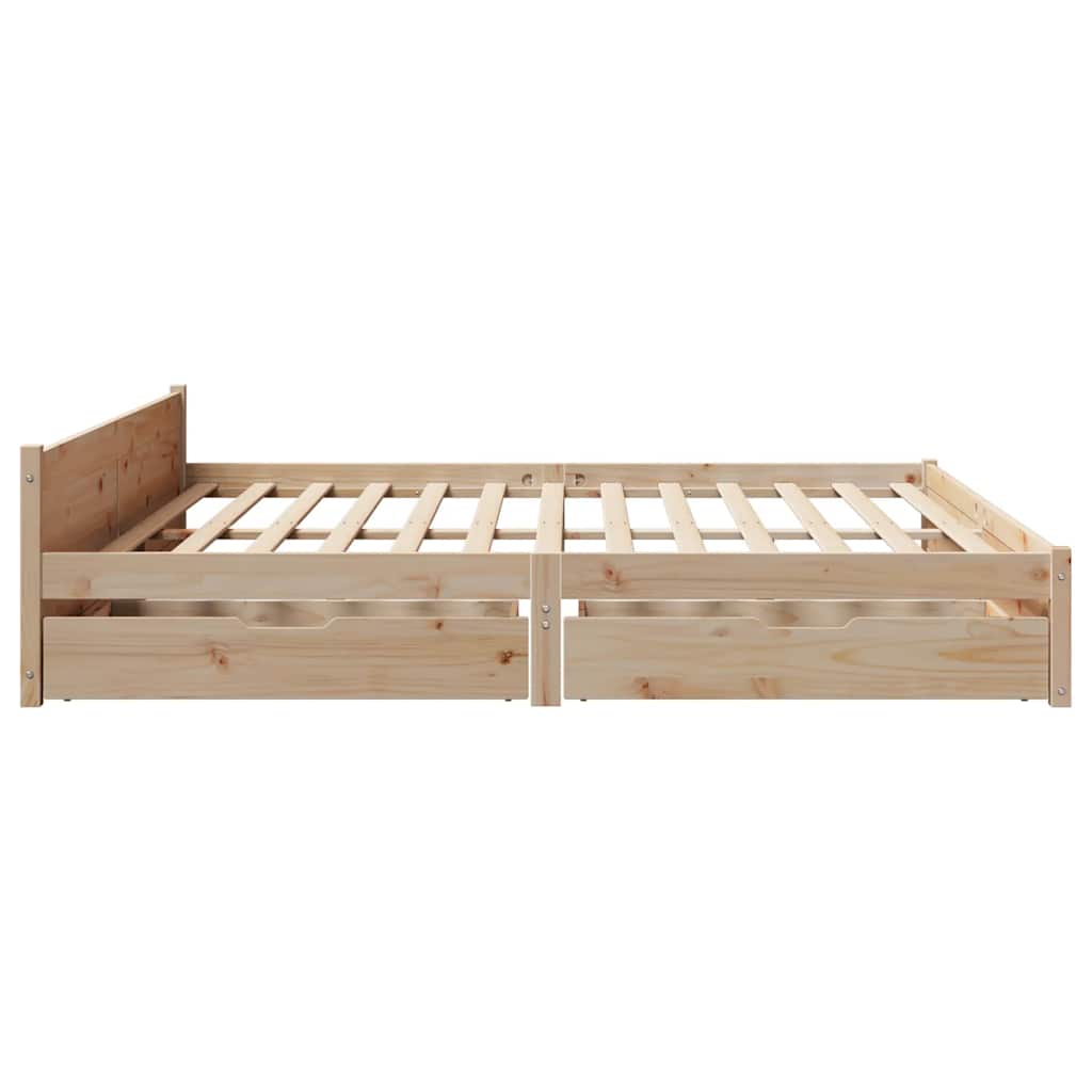 Bedframe zonder matras massief grenenhout 200x200 cm – afbeelding 7