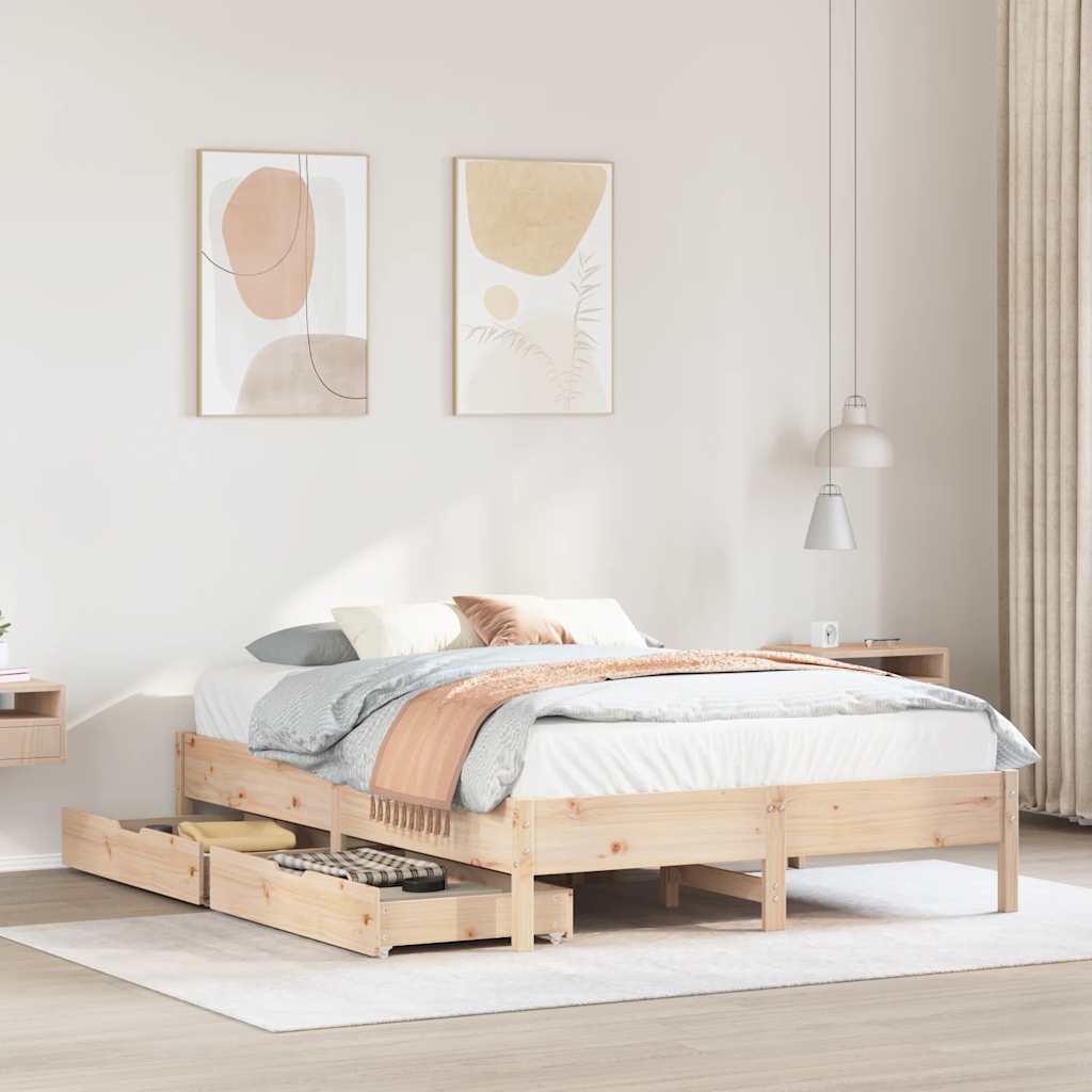 Bedframe zonder matras massief grenenhout 120x200 cm – afbeelding 1
