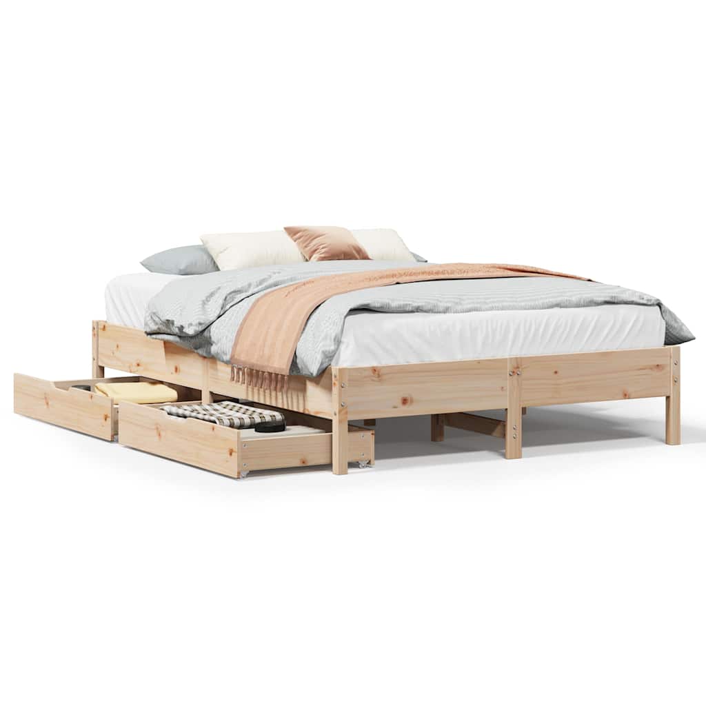 Bedframe zonder matras massief grenenhout 120x200 cm – afbeelding 2