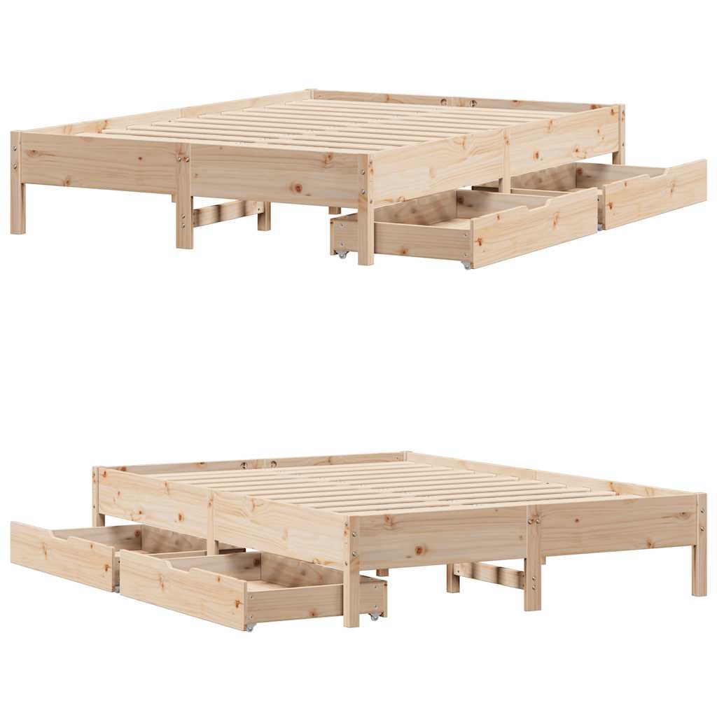 Bedframe zonder matras massief grenenhout 120x200 cm – afbeelding 9