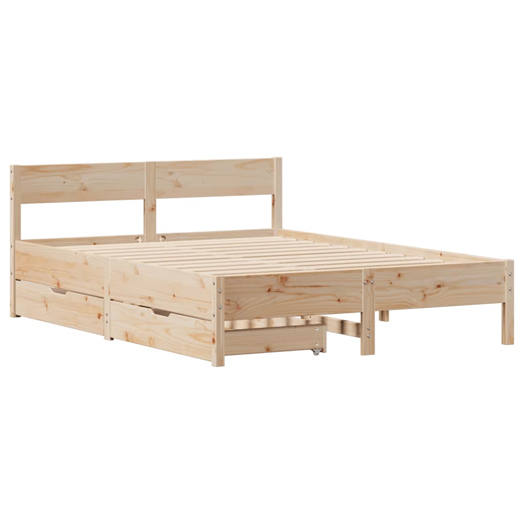 Bedframe zonder matras massief grenenhout 140x200 cm – afbeelding 3