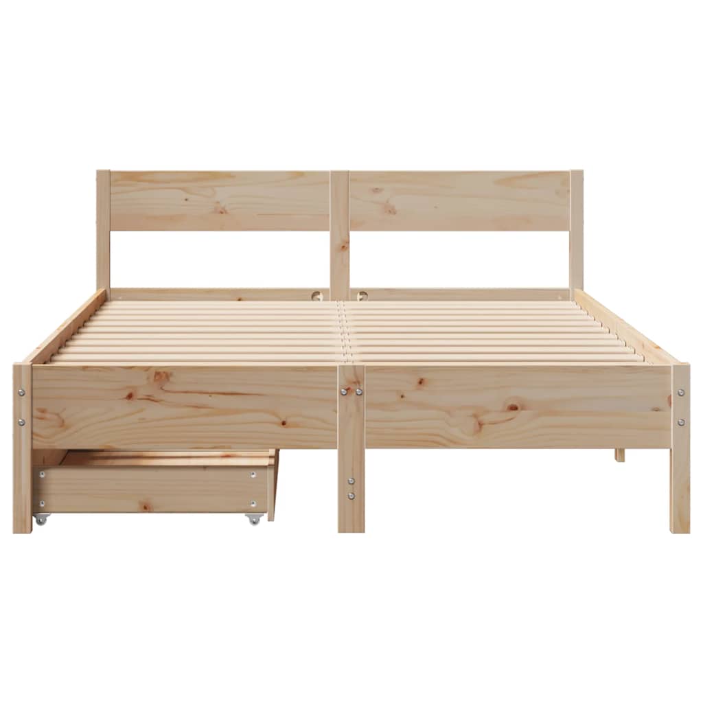 Bedframe zonder matras massief grenenhout 140x200 cm – afbeelding 4
