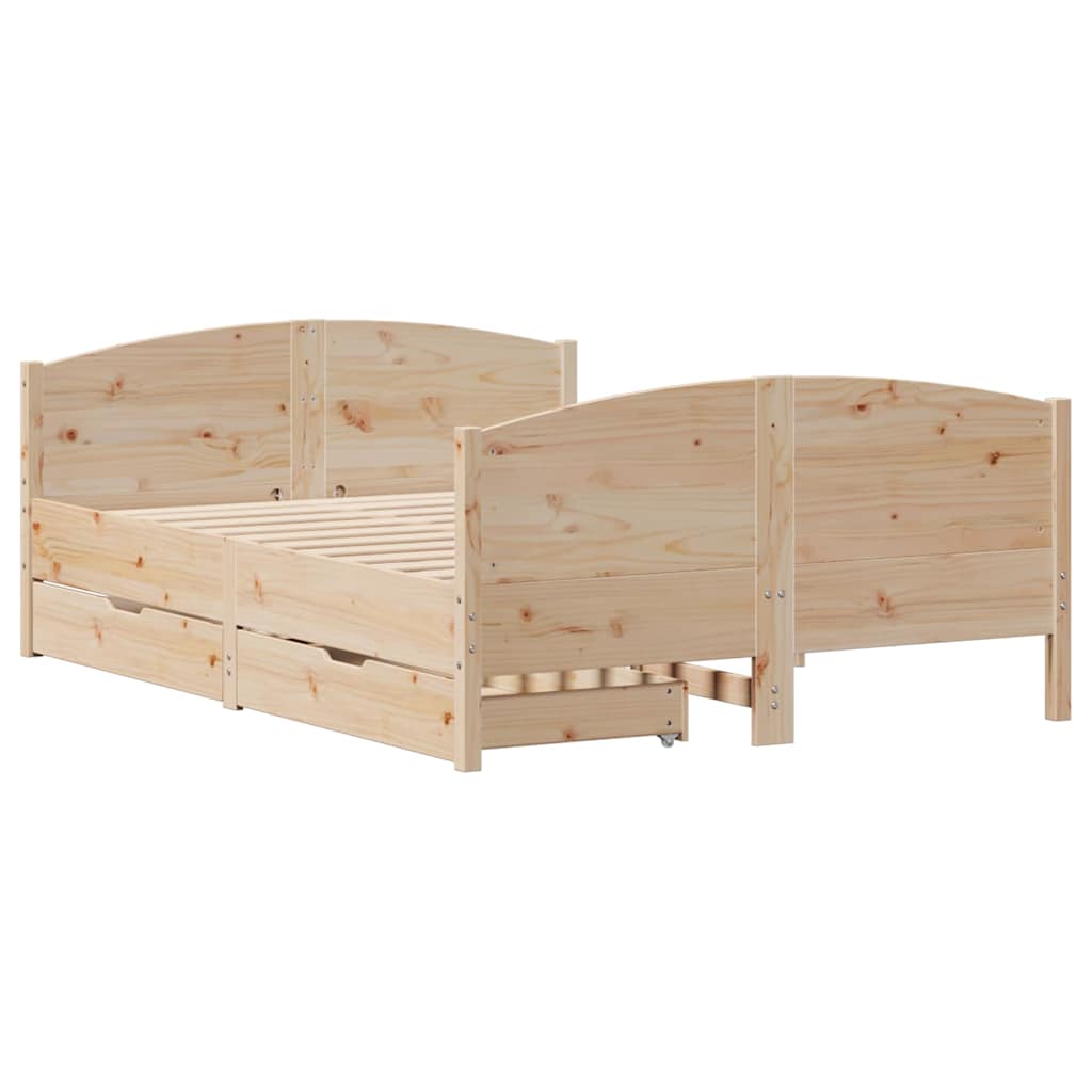 Bedframe zonder matras massief grenenhout 140x200 cm – afbeelding 3