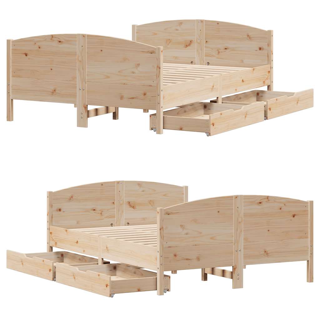 Bedframe zonder matras massief grenenhout 120x200 cm – afbeelding 9