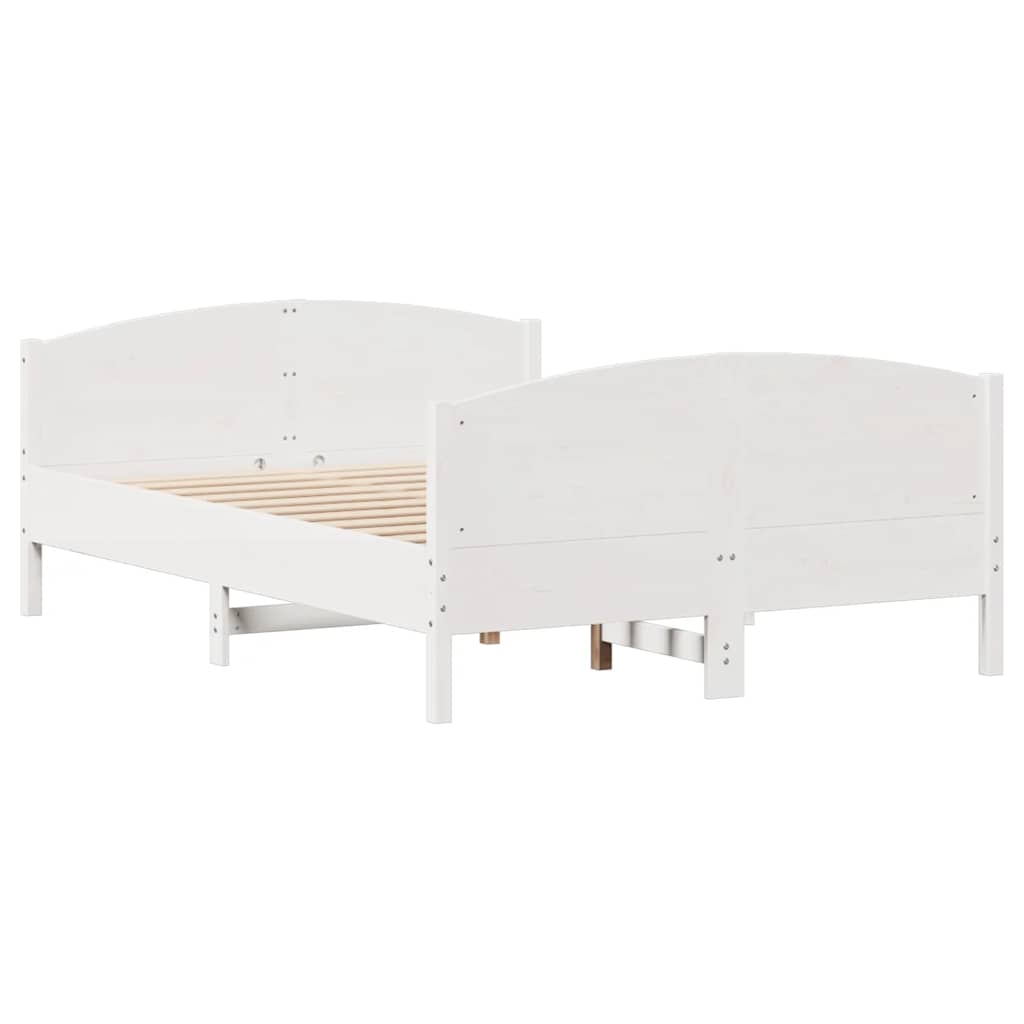 Bedframe zonder matras massief grenenhout wit 140x190 cm – afbeelding 5