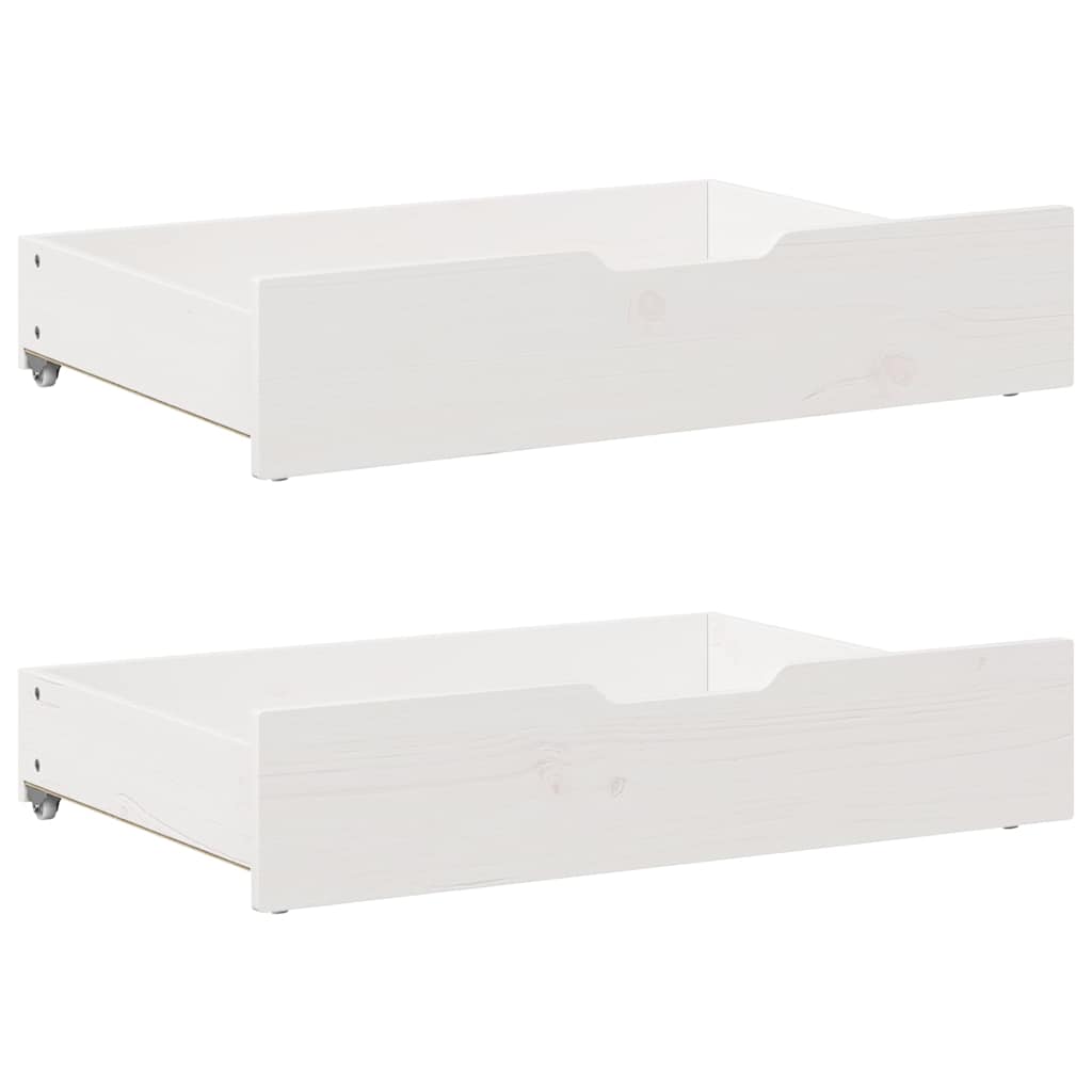 Bedframe zonder matras massief grenenhout wit 140x190 cm – afbeelding 6