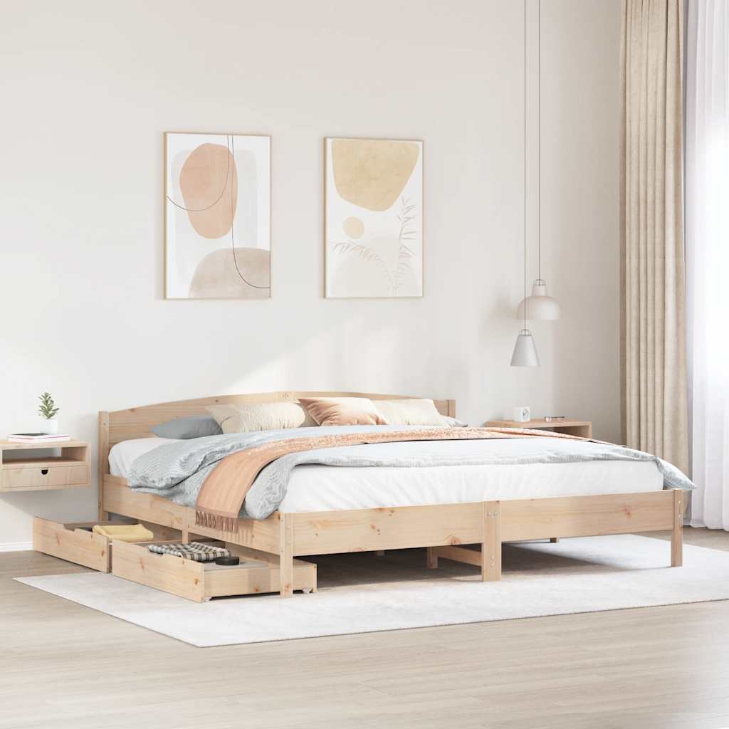 Bedframe zonder matras massief grenenhout 180x200 cm – afbeelding 1