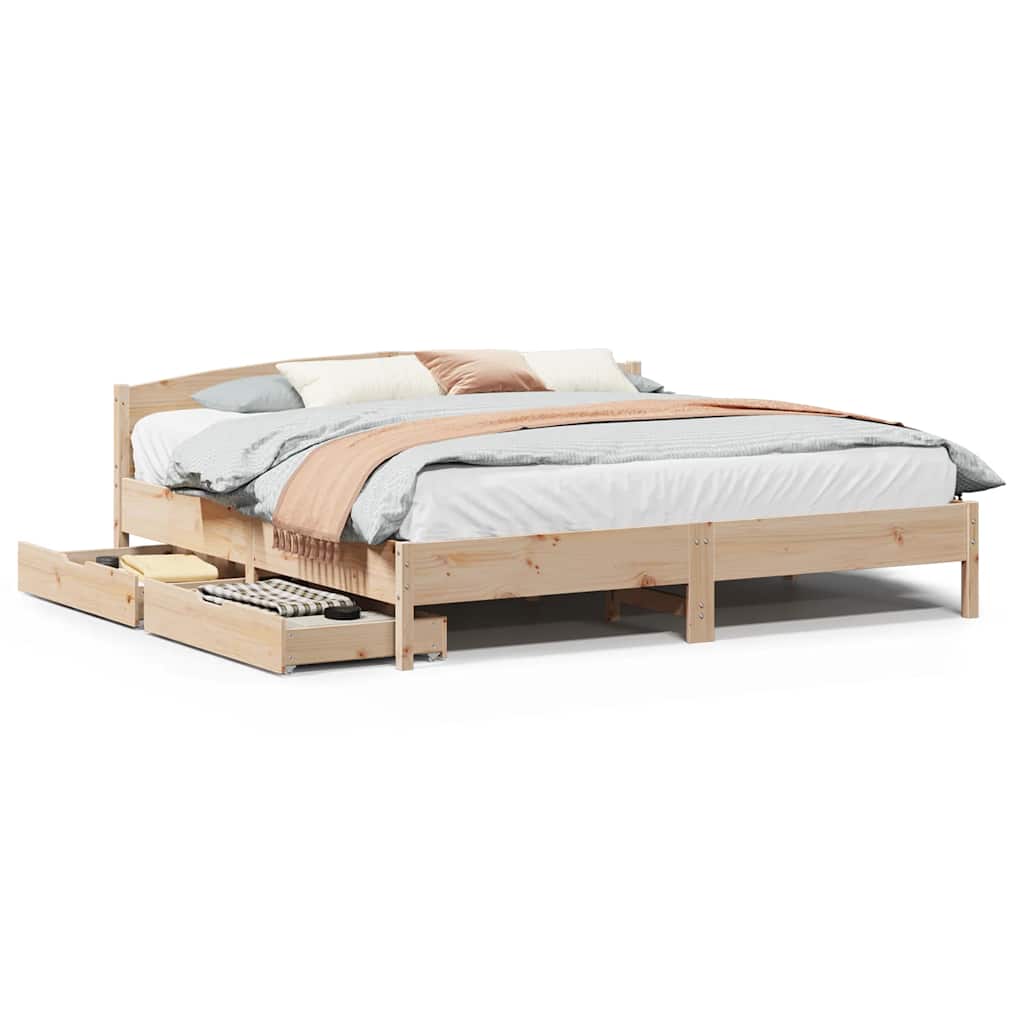 Bedframe zonder matras massief grenenhout 180x200 cm – afbeelding 2