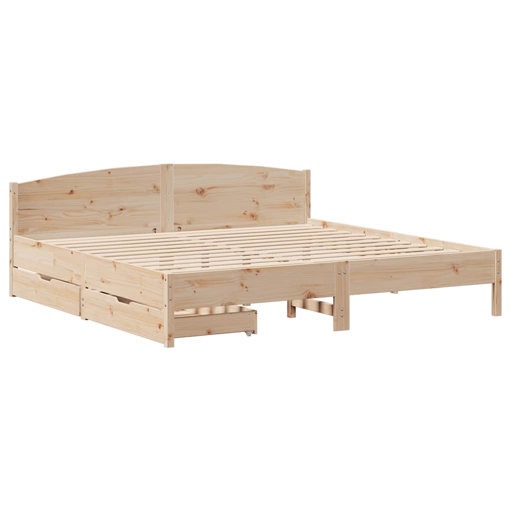 Bedframe zonder matras massief grenenhout 180x200 cm – afbeelding 3