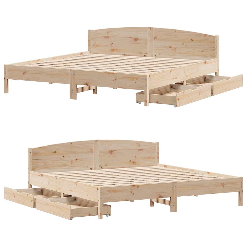 Bedframe zonder matras massief grenenhout 180x200 cm – afbeelding 9