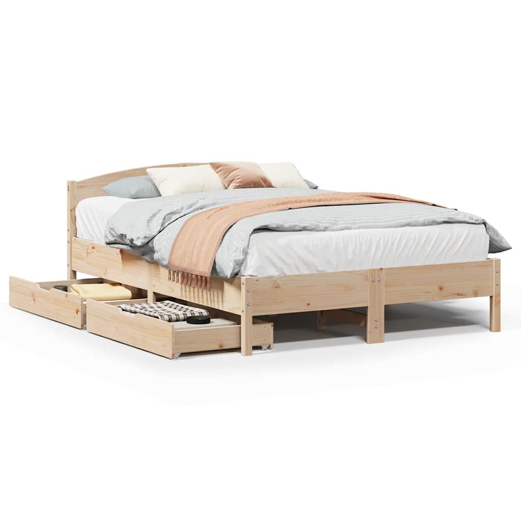 Bedframe zonder matras massief grenenhout 140x200 cm – afbeelding 2