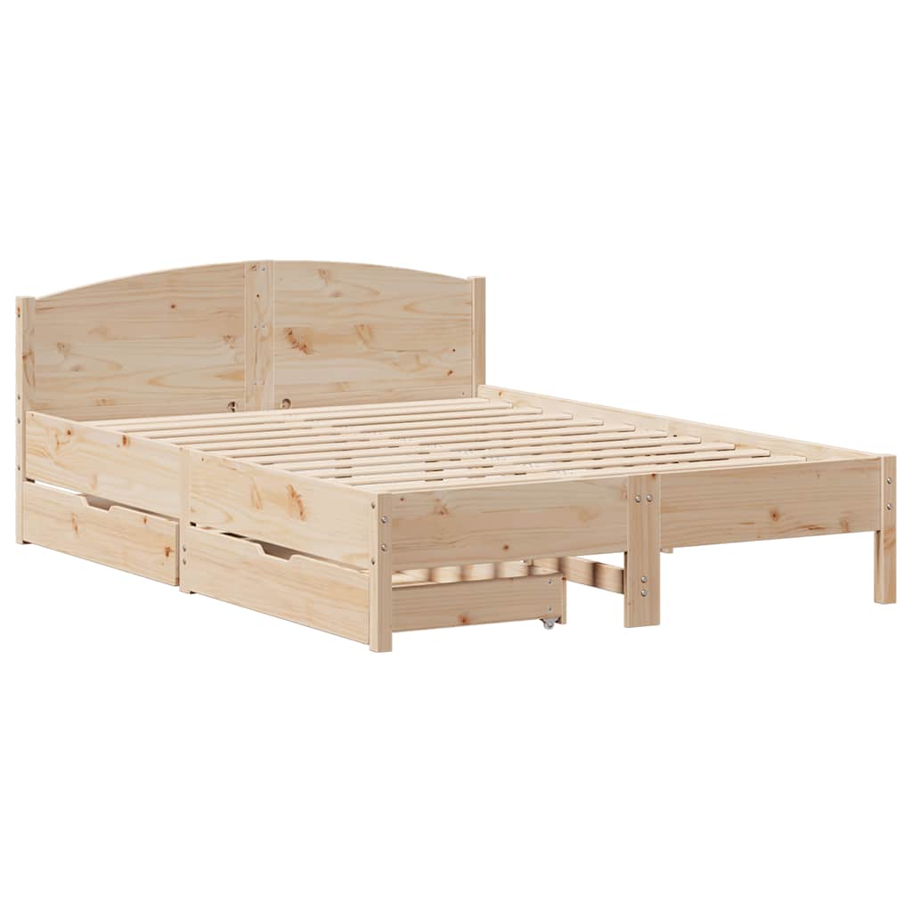 Bedframe zonder matras massief grenenhout 140x200 cm – afbeelding 3