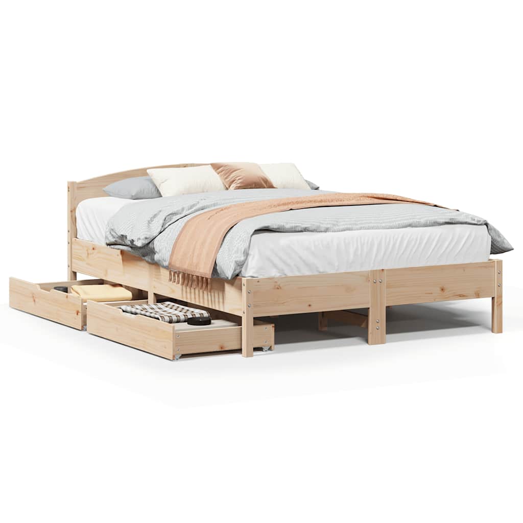 Bedframe zonder matras massief grenenhout 120x200 cm – afbeelding 2