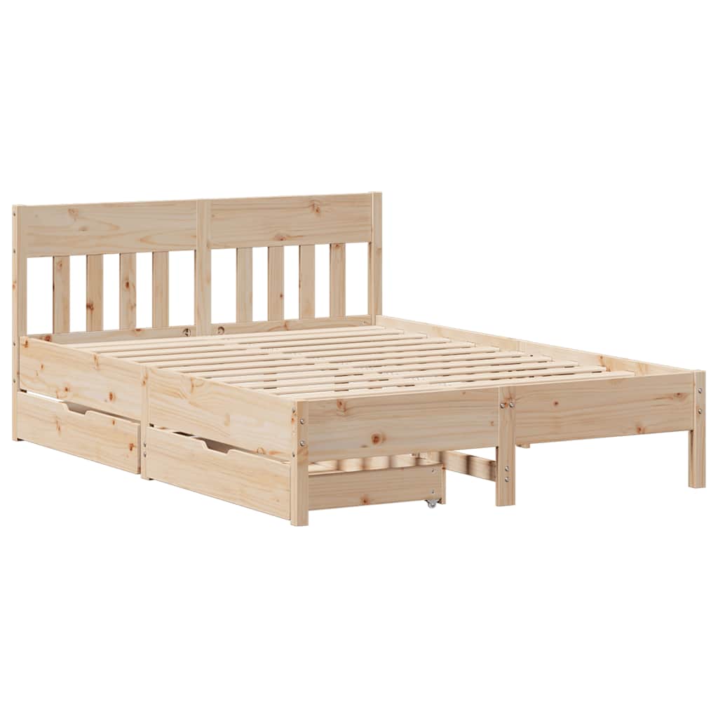 Bedframe zonder matras massief grenenhout 140x200 cm – afbeelding 3