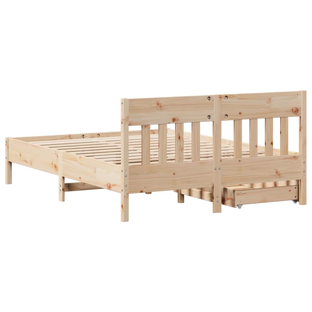 Bedframe zonder matras massief grenenhout 140x200 cm – afbeelding 8
