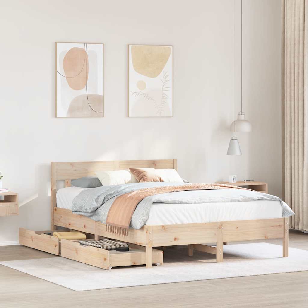 Bedframe zonder matras massief grenenhout 120x200 cm – afbeelding 1