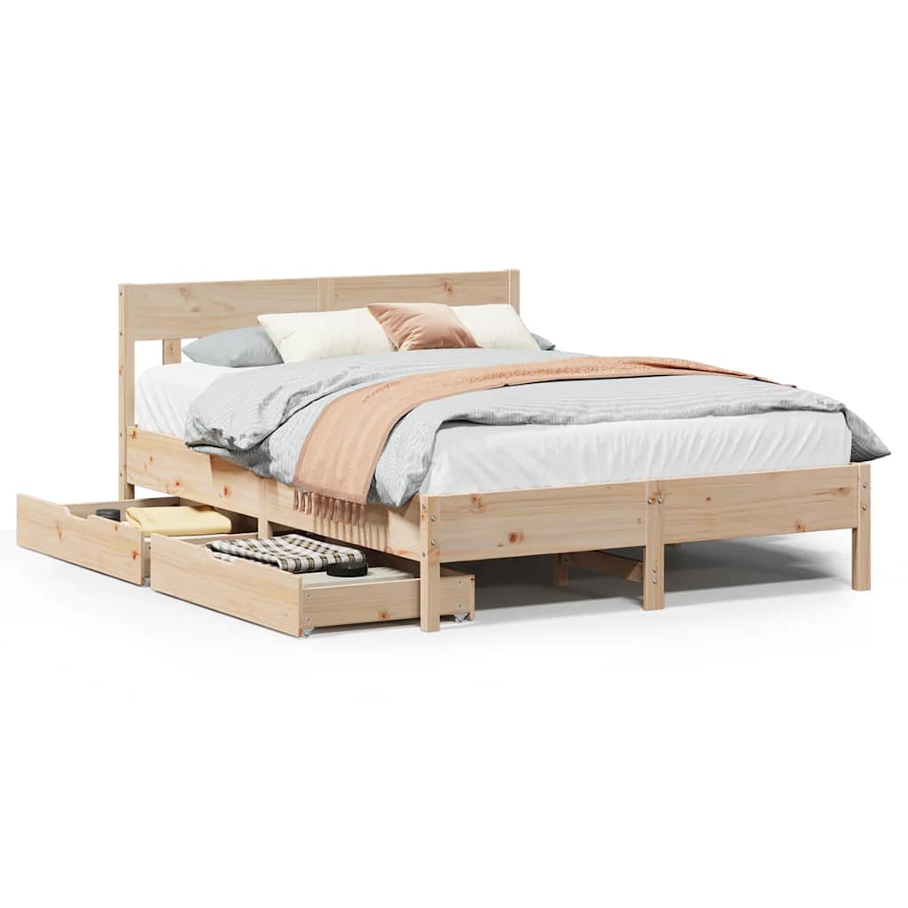 Bedframe zonder matras massief grenenhout 120x200 cm – afbeelding 2
