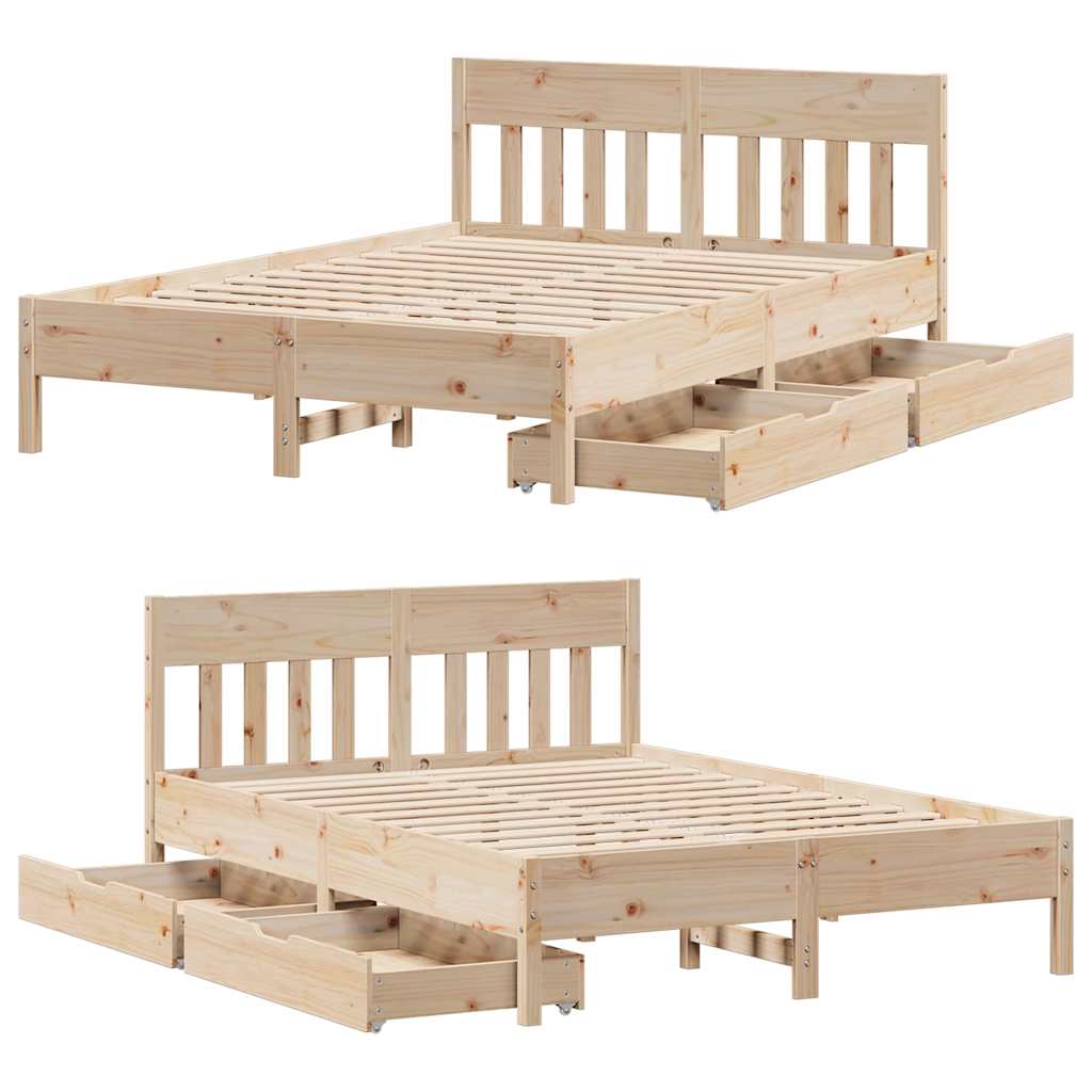 Bedframe zonder matras massief grenenhout 120x200 cm – afbeelding 9