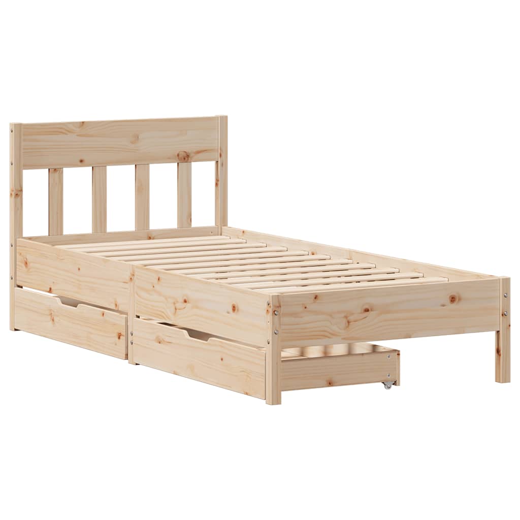 Bedframe zonder matras massief grenenhout 90x200 cm – afbeelding 3