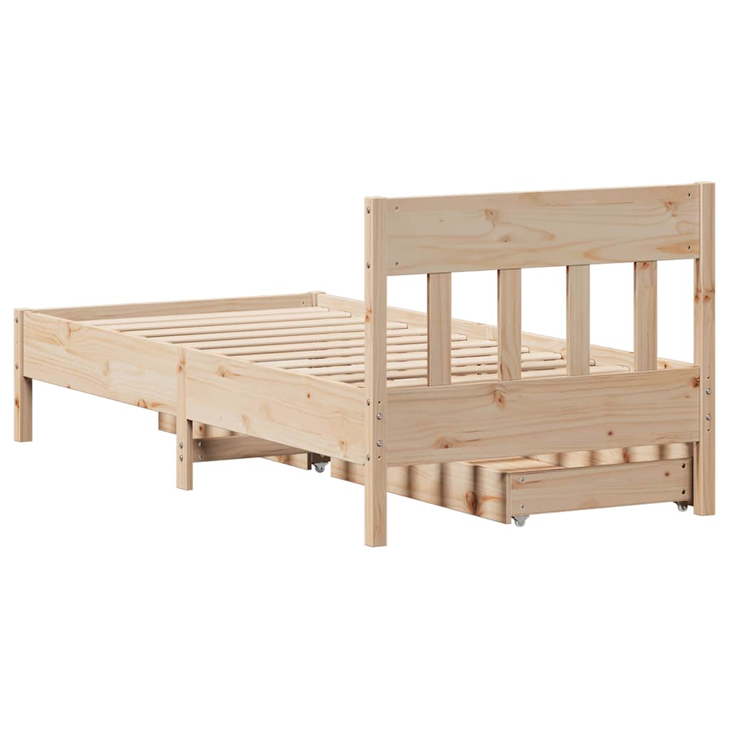 Bedframe zonder matras massief grenenhout 90x200 cm – afbeelding 8
