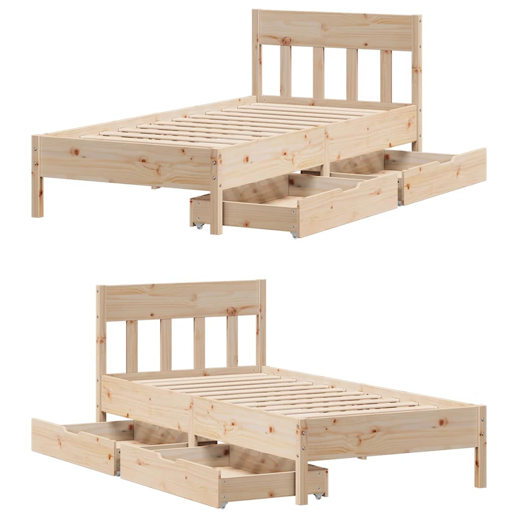 Bedframe zonder matras massief grenenhout 90x200 cm – afbeelding 9