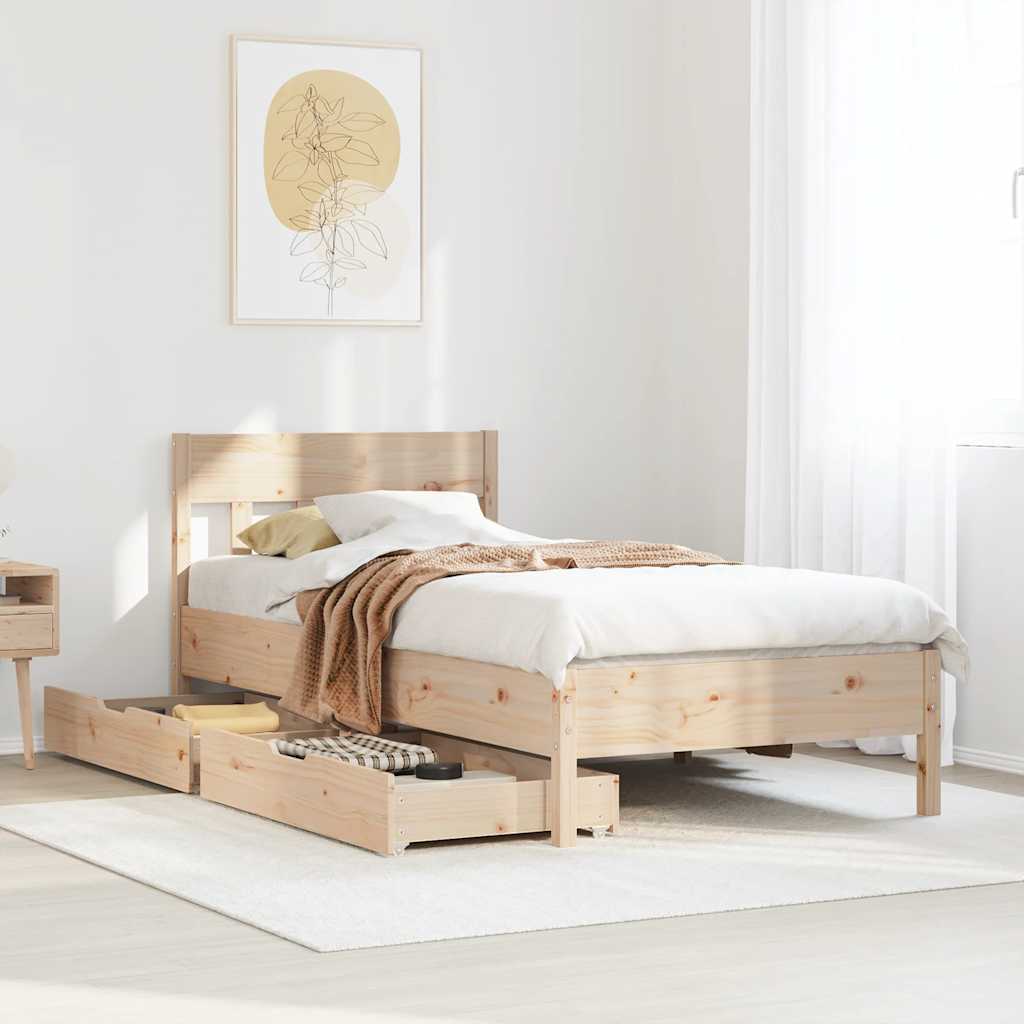 Bedframe zonder matras massief grenenhout 90x190 cm – afbeelding 1