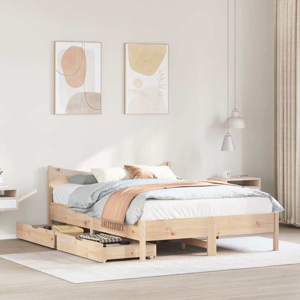 Bedframe met lades massief grenenhout 160x200 cm – afbeelding 3