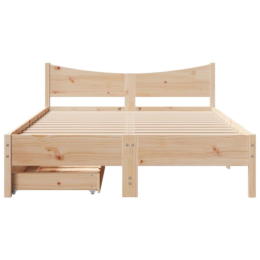 Bedframe met lades massief grenenhout 160x200 cm – afbeelding 4