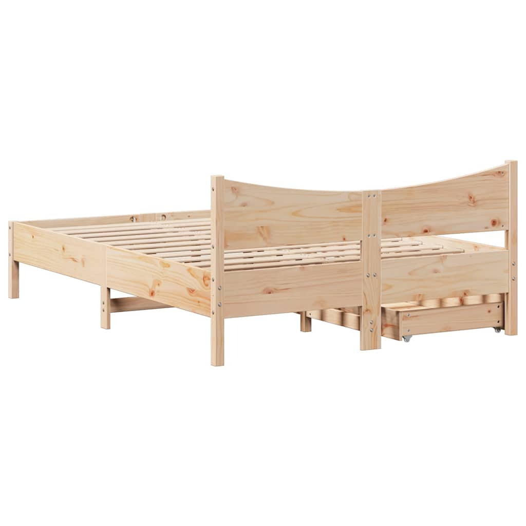 Bedframe met lades massief grenenhout 150x200 cm – afbeelding 8