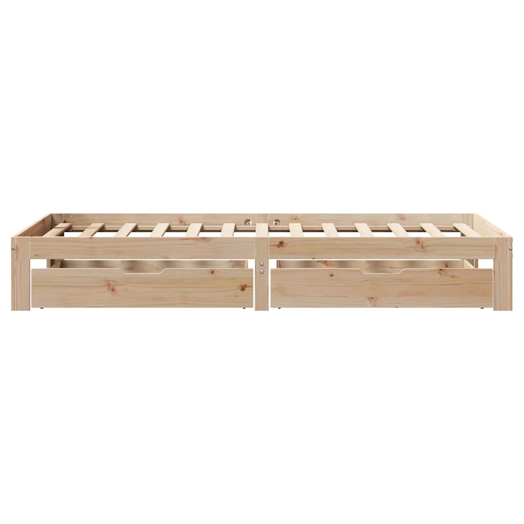 Bedframe met lades massief grenenhout 75x190 cm – afbeelding 7