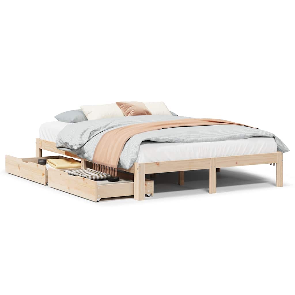 Bedframe met lades massief grenenhout 150x200 cm – afbeelding 2