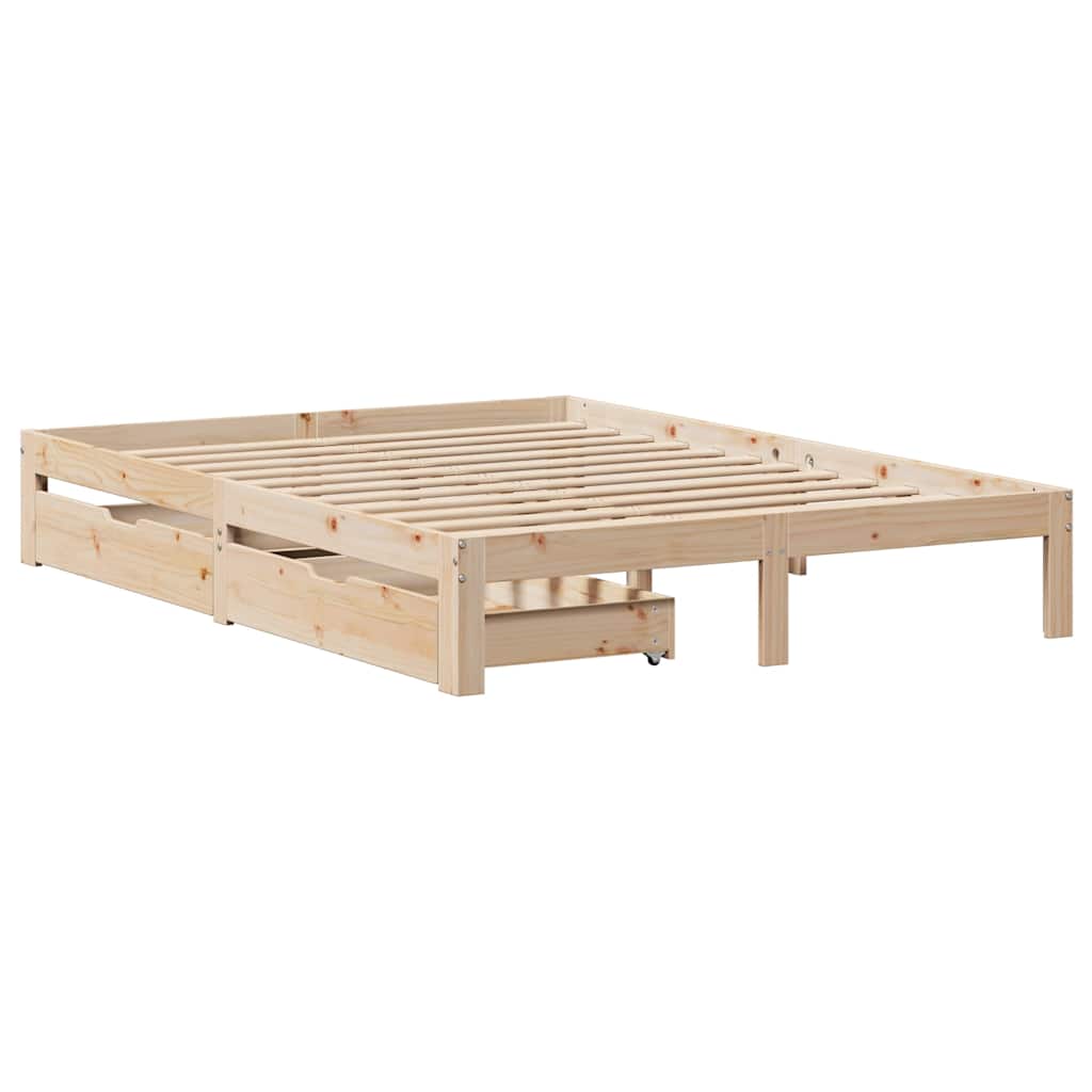 Bedframe met lades massief grenenhout 150x200 cm – afbeelding 3