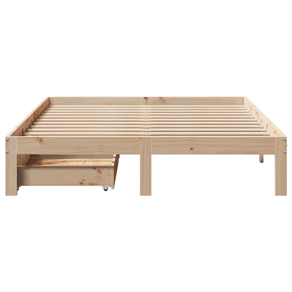 Bedframe met lades massief grenenhout 150x200 cm – afbeelding 4