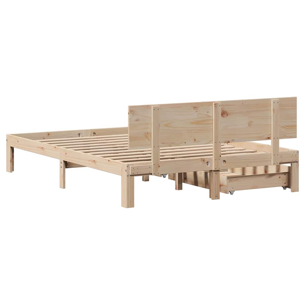 Bedframe met lades massief grenenhout 120x190 cm – afbeelding 7