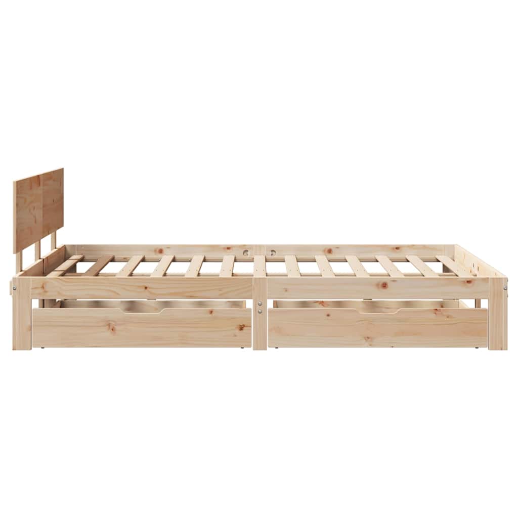 Bedframe met lades massief grenenhout 120x190 cm – afbeelding 8