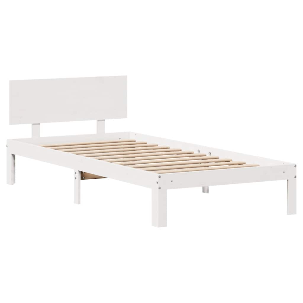 Bedframe met lades massief grenenhout wit 90x200 cm – afbeelding 5