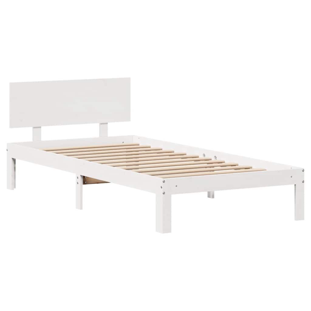 Bedframe met lades massief grenenhout wit 100x200 cm – afbeelding 5