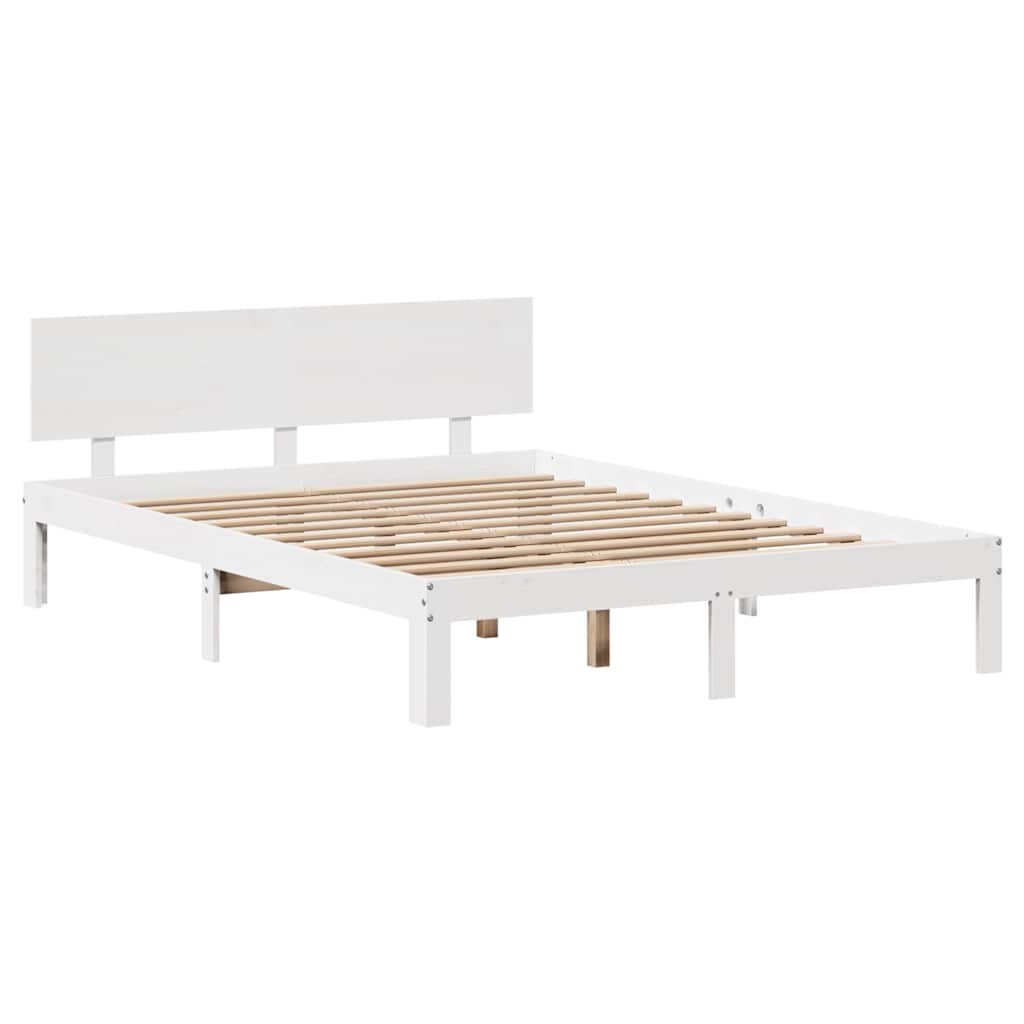 Bedframe met lades massief grenenhout wit 120x200 cm – afbeelding 5