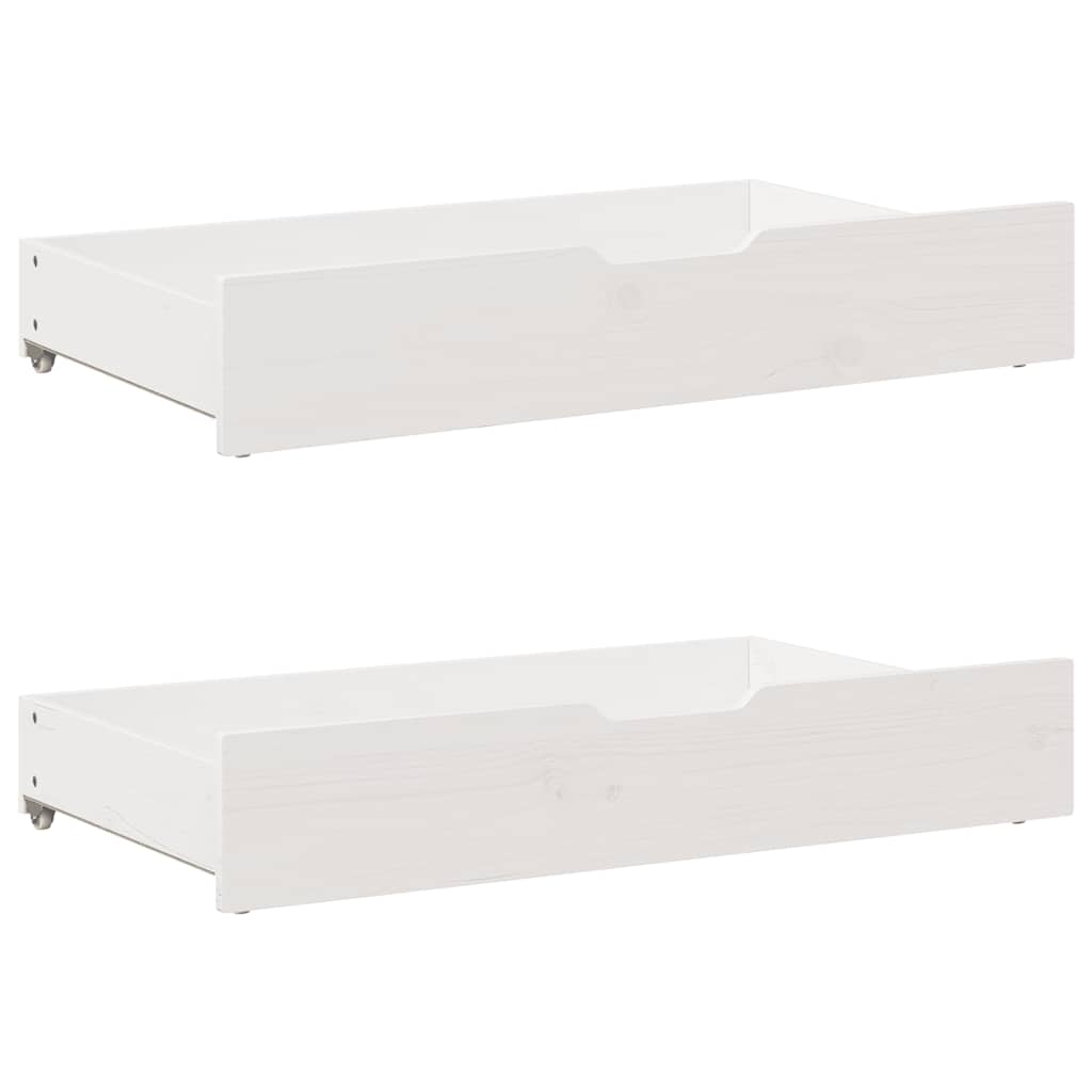 Bedframe met lades massief grenenhout wit 120x200 cm – afbeelding 6
