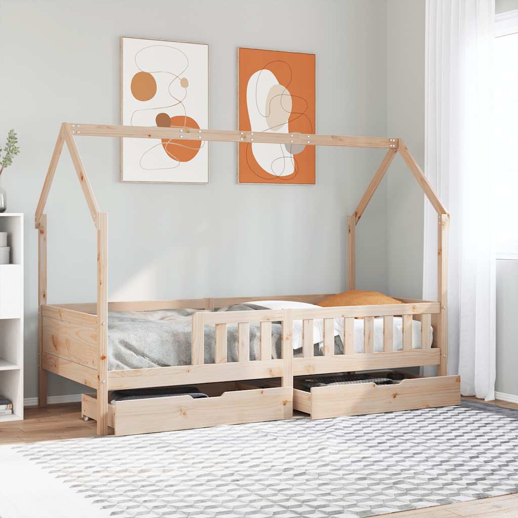Kinderbedframe 90x200 cm massief grenenhout – afbeelding 1