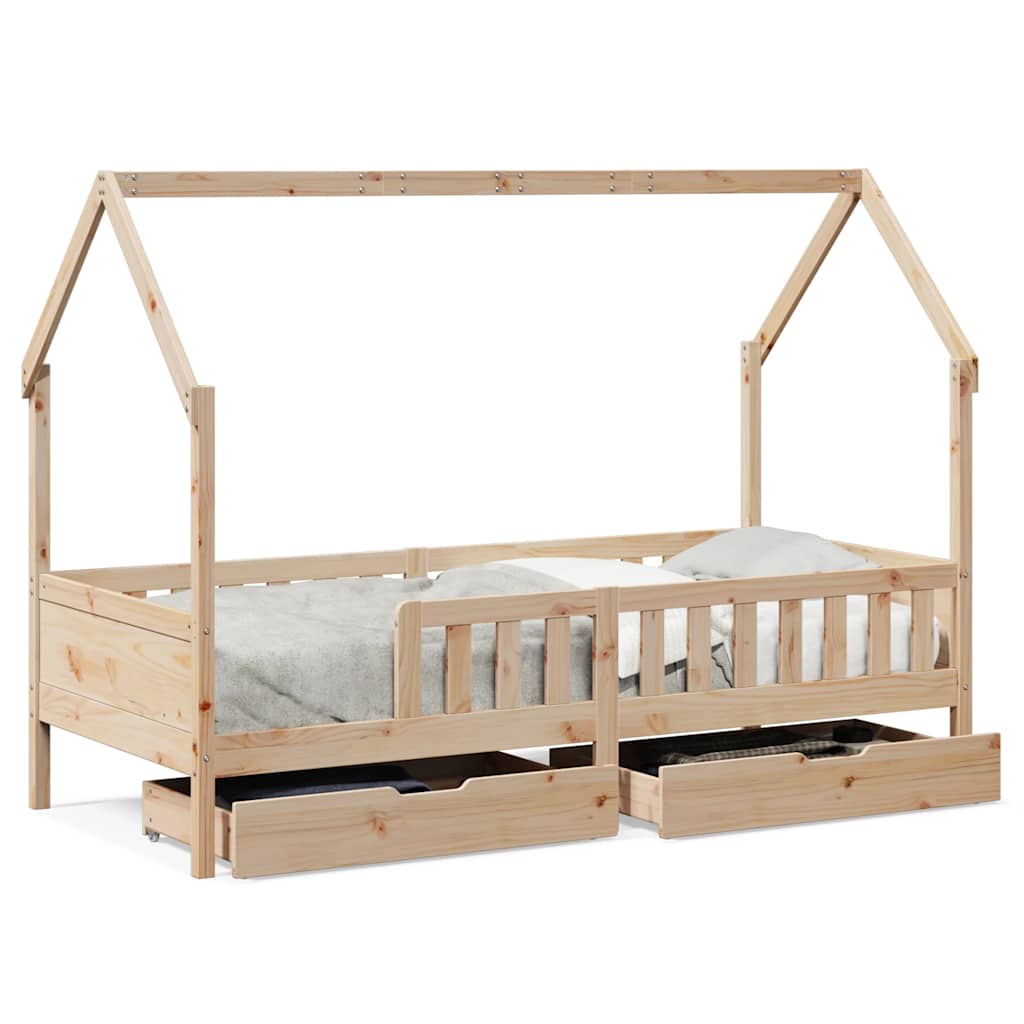 Kinderbedframe 90x200 cm massief grenenhout – afbeelding 2