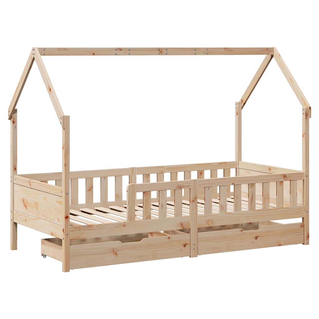 Kinderbedframe 90x200 cm massief grenenhout – afbeelding 3