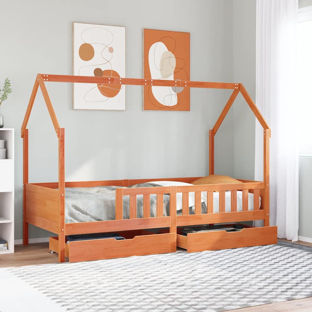 Kinderbedframe 90x200 cm massief grenenhout – afbeelding 1